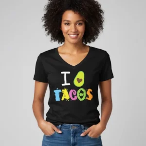 I <3 Tacos - V Neck Shirt
